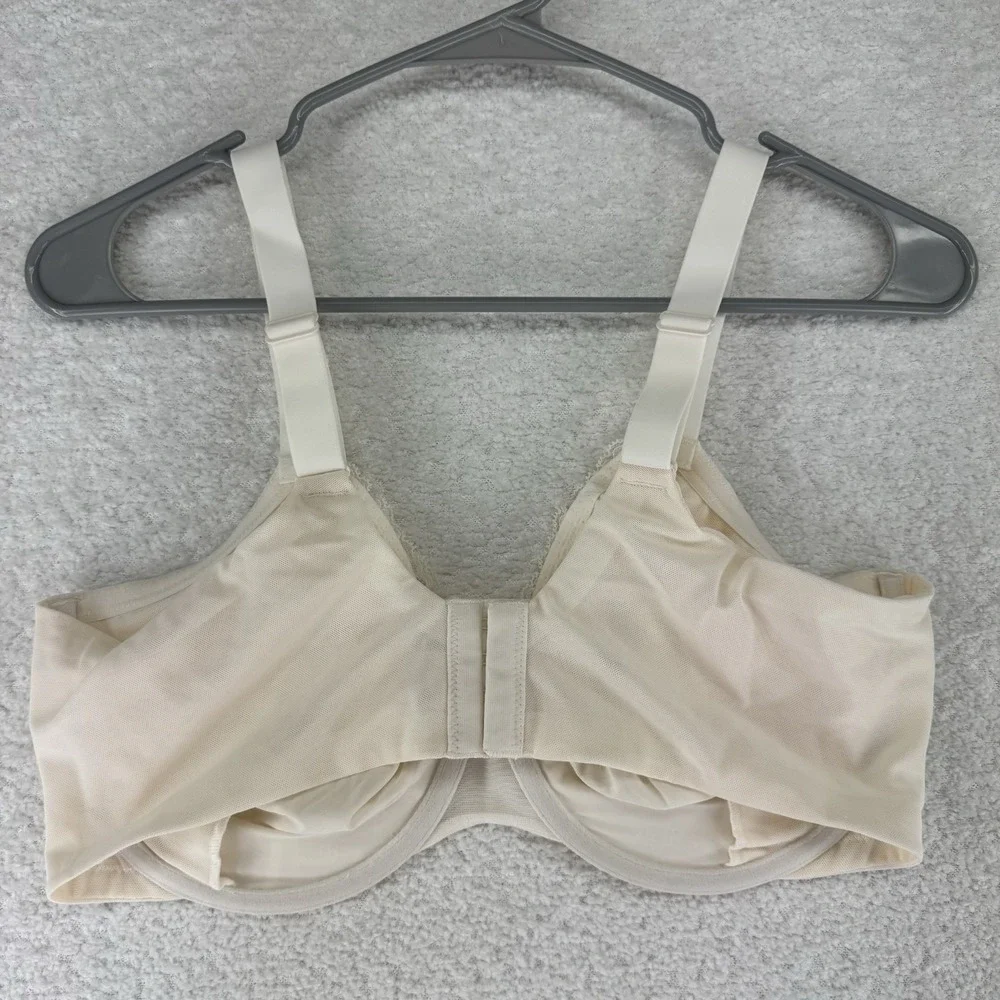 All Worthy Lace‎ Unlined Underwire Bra 38DD Ivory Hunter McGrady